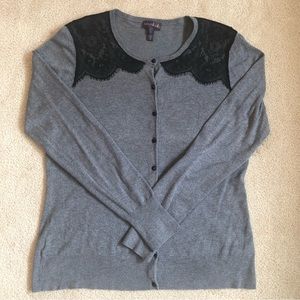 Long Tall Sally Cardigan with lace shoulder detail - size L